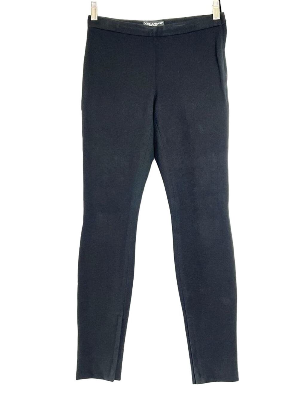 Dolce & Gabbana Stretch Viscose Ankle Zip Skinny Pant SIZE 27 Black Italy